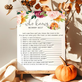 Lámina Floral de calabaza pequeña Quién conoce a mamá mej