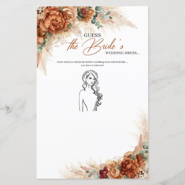 Lámina Floral de cobre de terracota Adivina el vestido de