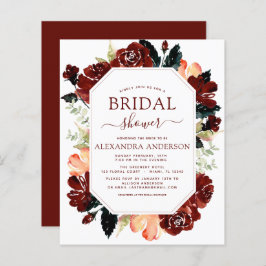 Lámina Floral de ducha de novia azul de la Marina Borgoña