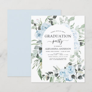 Lámina Floral de graduación azul turbulento para el presu
