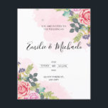 Lámina Floral de invitación a bodas<br><div class="desc">Tarjeta floral de invitación a bodas</div>