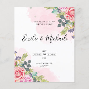 Lámina Floral de invitación a bodas