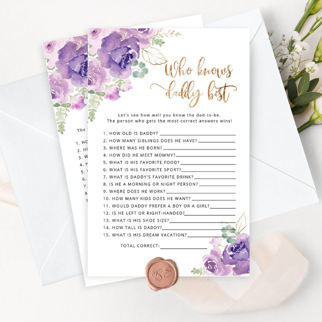 Lámina Floral de Lilac Quién conoce a papi mejor juego de (Subido por el creador)