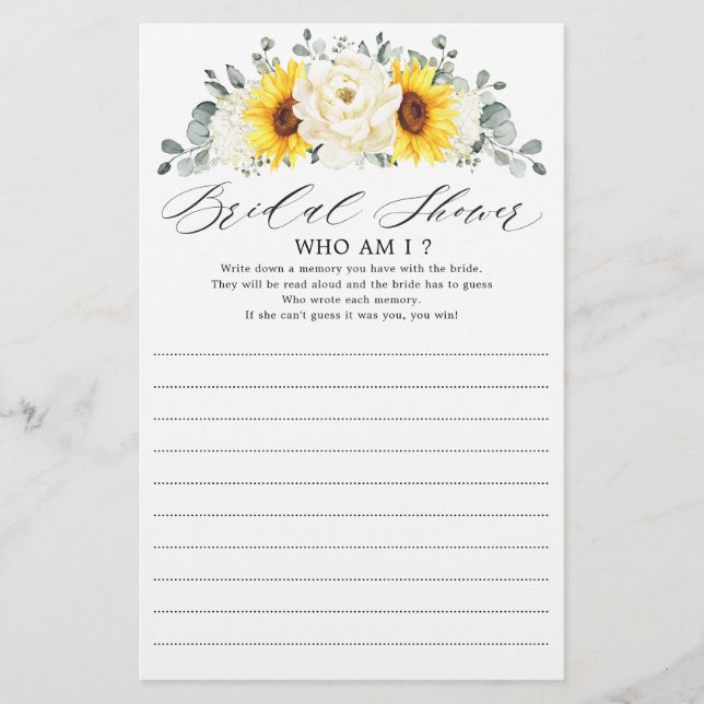 Lámina Floral de marfil de Sunflower Peony que soy yo jue (Anverso)