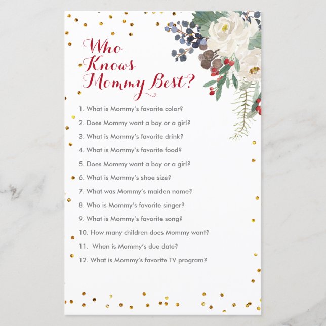 Lámina Floral de Navidades de invierno que conoce a mi me (Anverso)