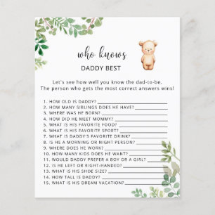 Lámina Floral de oso que conoce mejor a DADDY