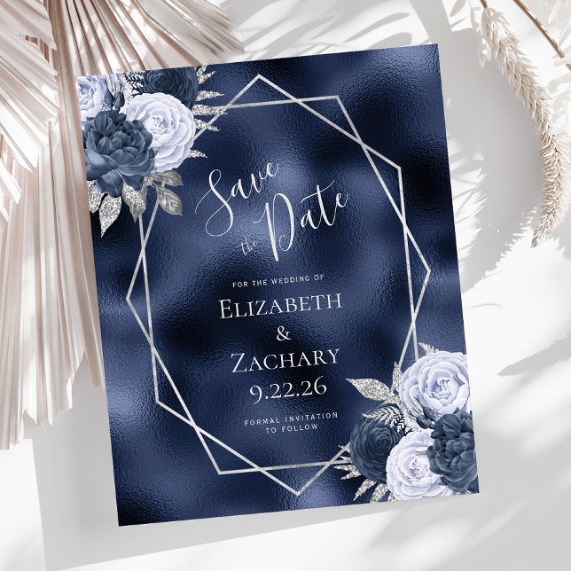 Lámina Floral de plata azul y agitada marina de presupues (Subido por el creador)