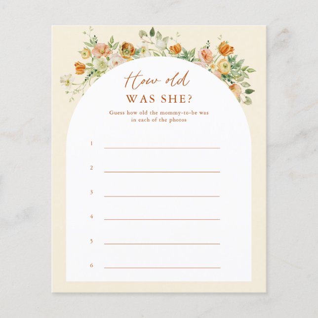 Lámina Floral de primavera: La edad de su juego de Baby S (Anverso)