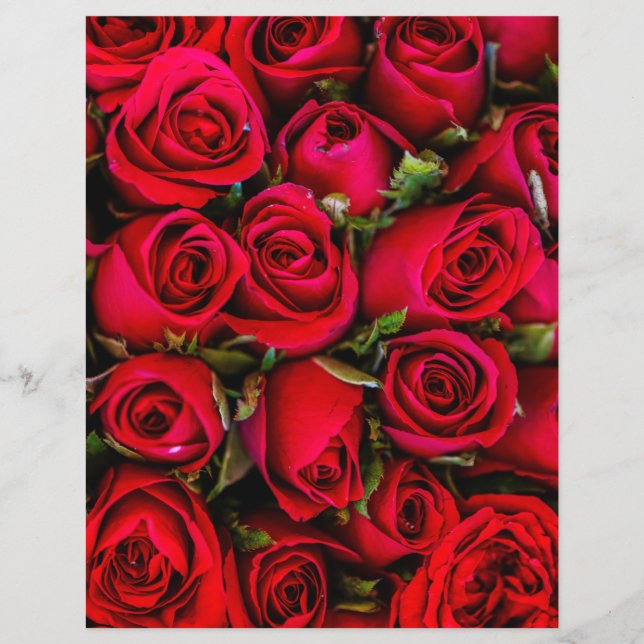Lámina Floral de rosas rojas (Anverso)