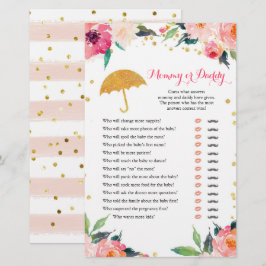 Lámina Floral dorada de abril duchas mamá o papá