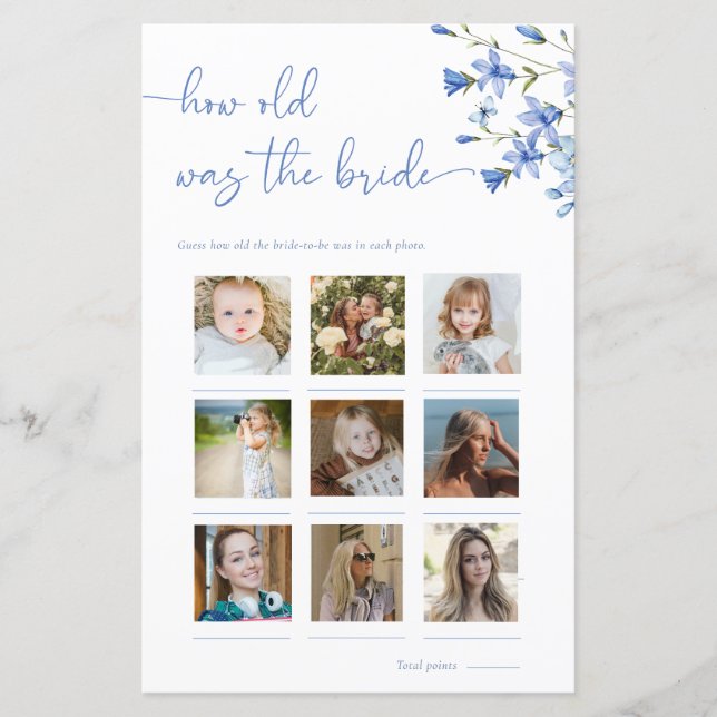 Lámina Floral Dusty Blue Cuán Viejo Era El Juego De Fotog (Anverso)