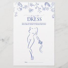 Lámina Floral Francés Blue & White Bridal Shower Game