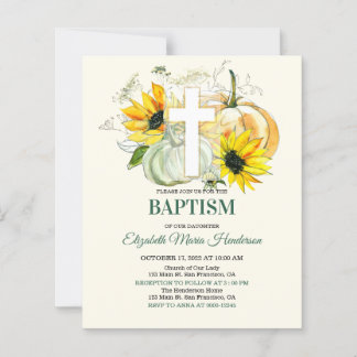 Lámina Floral & Gold/BUDGET- Baptism Invitation.