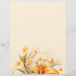 Lámina Floral Lily Stationery