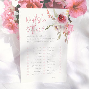 Lámina Floral Modern ¿Qué Preferiría Juego para Despedida