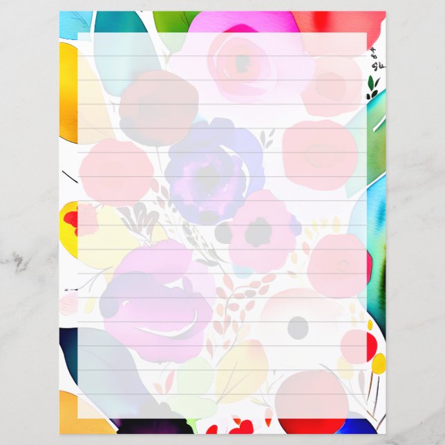 Lámina Floral multicolor brillante rayado (Anverso)