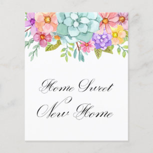 Lámina Floral Nueva dirección residencial Invitación móvi