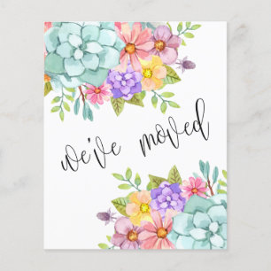 Lámina Floral Nueva dirección residencial Invitación móvi