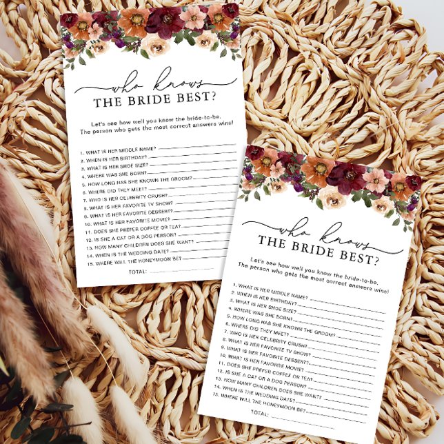 Lámina Floral otoñal que conoce a la novia como el mejor  (Subido por el creador)