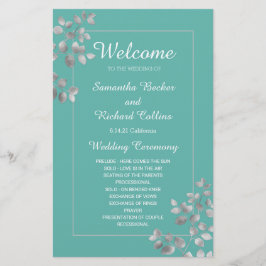 Lámina Floral plateada moderna