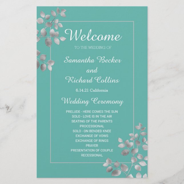 Lámina Floral plateada moderna (Anverso)