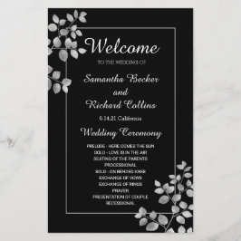 Lámina Floral plateada moderna