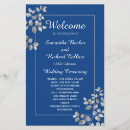 Lámina Floral plateada moderna