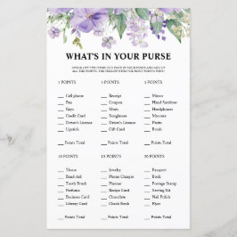 Lámina Floral Qué Hay en Tu Bolso Púrpura Despedida de So