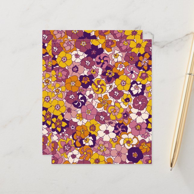 Lámina Floral retro (Anverso/Reverso In Situ)