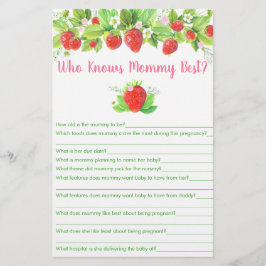 Lámina Floral rosa de fresa que conoce a mamá mejor juego
