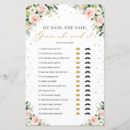 Lámina Floral rosa de Rubor dijo que dijo que el juego de