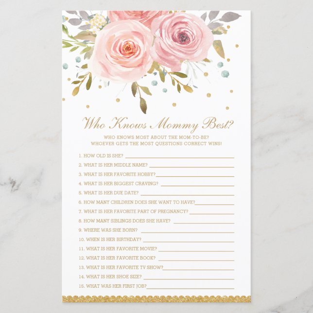 Lámina Floral rosa de Rubor que conoce a mi mejor ducha (Anverso)