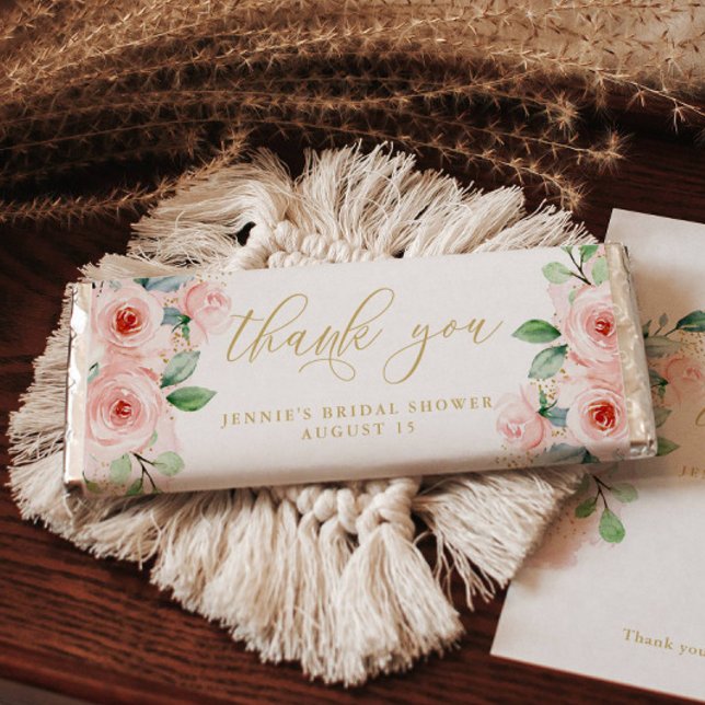 Lámina Floral rosa Gracias Candy Bar Favper Wrapper (Subido por el creador)