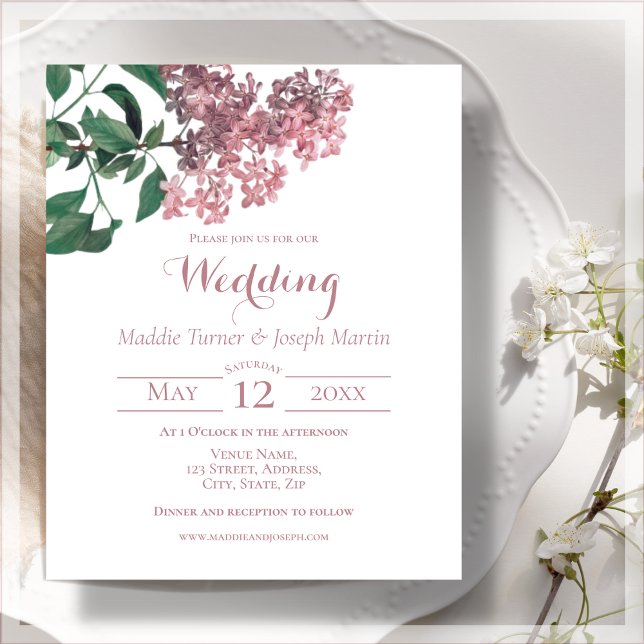 Lámina Floral rosa | Invitación al presupuesto Boda (Subido por el creador)