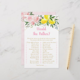 Lámina Floral rosa limón preferiría un juego de novias