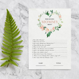 Lámina Floral rosa que conoce a mamá mejor juego de Baby 