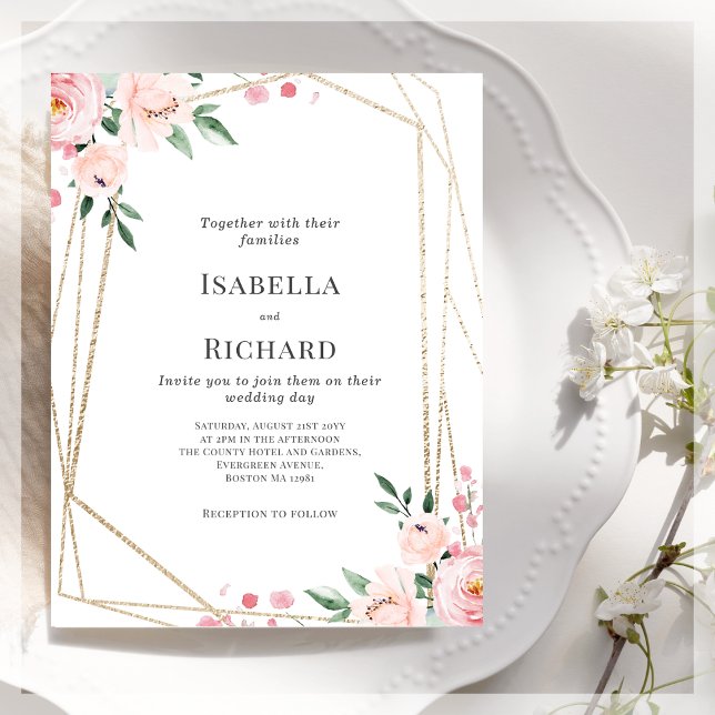 Lámina Floral rosa Rubor | Invitación a la boda (Subido por el creador)