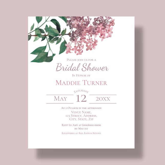 Lámina Floral rosa y turbia | Invitación a la ducha de no (Subido por el creador)