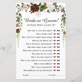 Lámina Floral Rústico | Juego para Desayuno Nupcial Botán