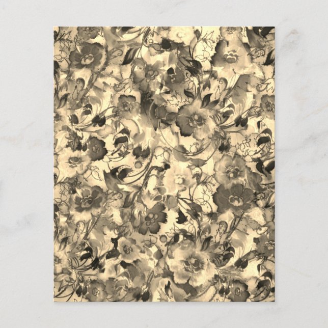 Lámina Floral sepia (Anverso)