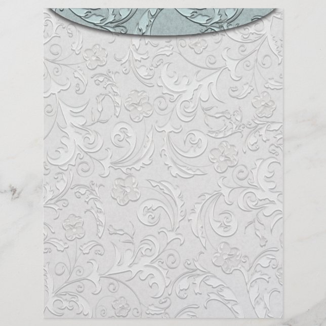 Lámina Floral Teal Vintage (Anverso)