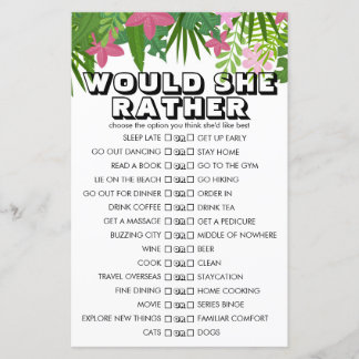 Lámina Floral tropical personalizable preferiría jugar