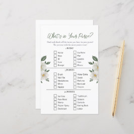 Lámina Floral "What's in Your Purse" Bridal Shower Game