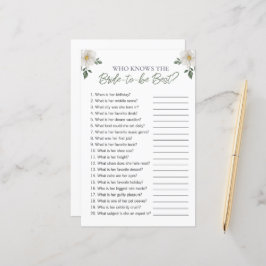 Lámina Floral "Who Know The Bride" Bridal Shower Game