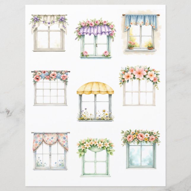Lámina Floral Window Cutout Scrapbook Paper (Anverso)