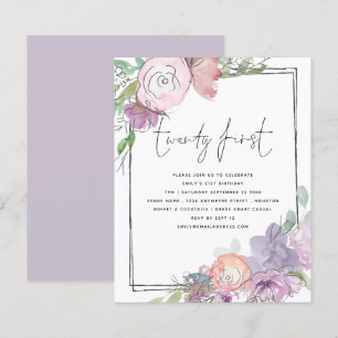Lámina Florales de presupuesto Scribble Frame Invite Fies