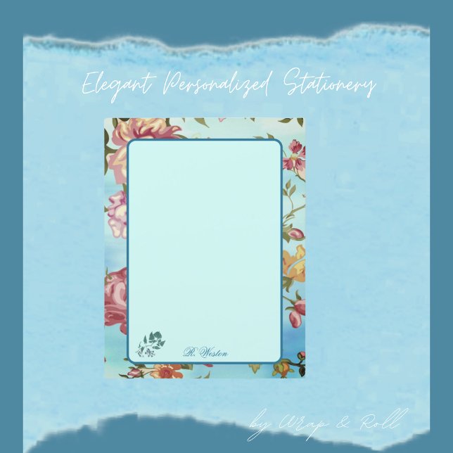 Lámina Florales rosados en azul personalizados (Subido por el creador)