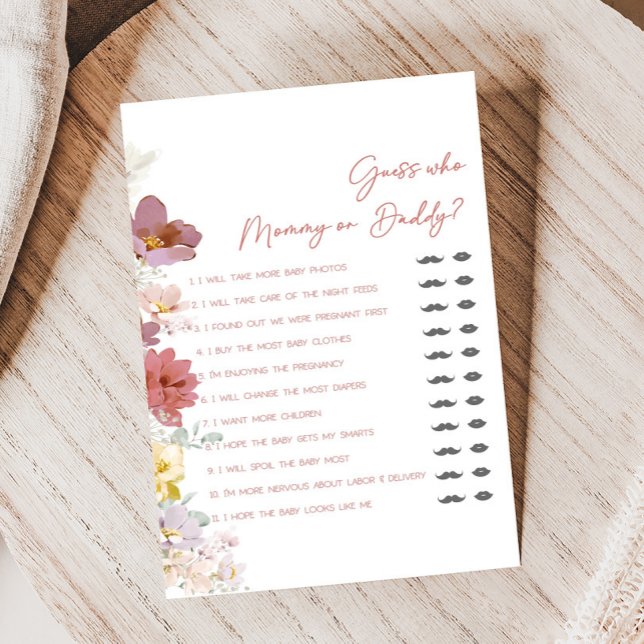 Lámina Florals Baby Bloom Baby Shower Guess Who Game (Baby In Bloom 
Baby Shower Game)