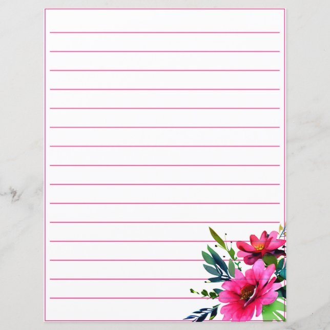 Lámina Flores acuáticas rosas alineadas (Anverso)