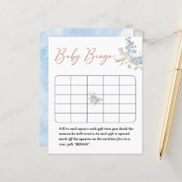 Lámina Flores azul acuática juego de bingo de ducha de be